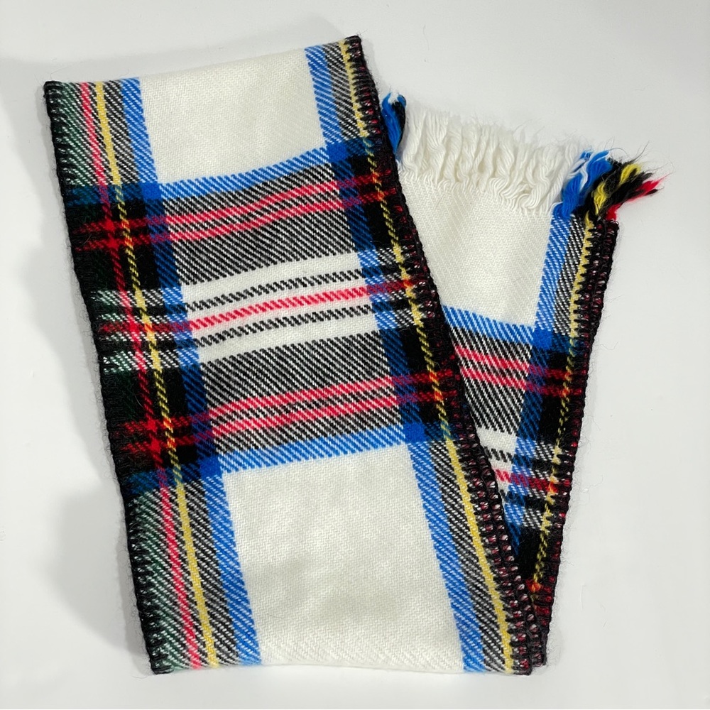 Amana Woolen Mill plaid scarf with fringe